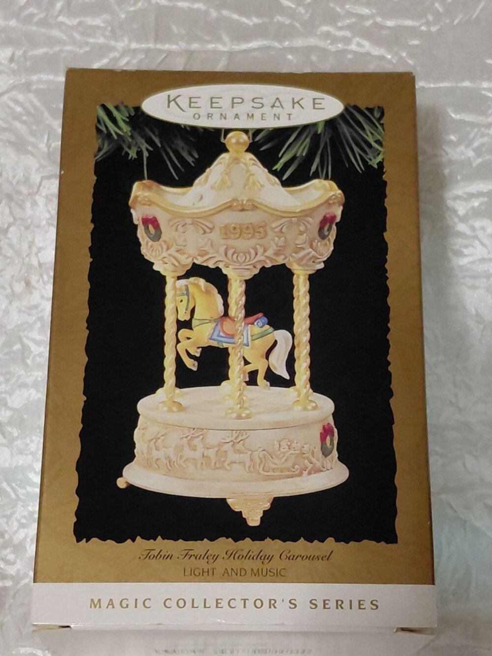NIB Holiday Carousel Ornament Light/Music Magic Collectors Series Keepsake Vtg